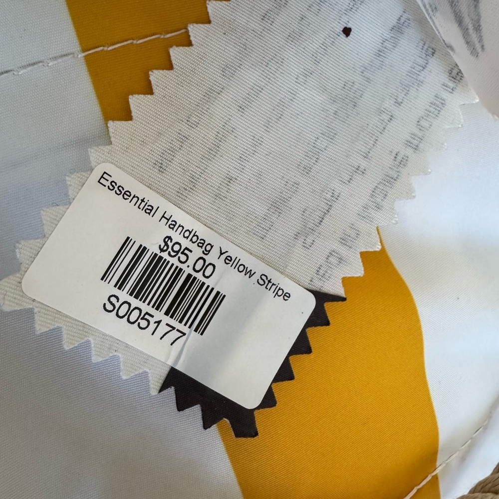 Sea Bags made w/ recycled sails! Yellow & White Bucket Bag. Nautically Chic. - Picture 7 of 11